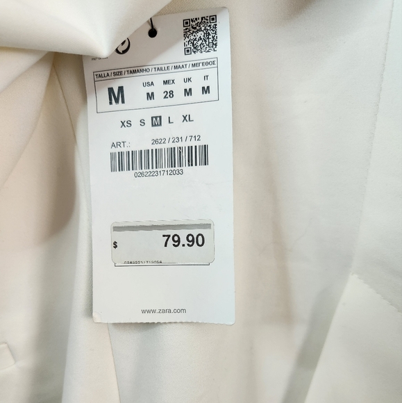 NWT Zara Basic Women's White Blazer - Picture 5 of 6